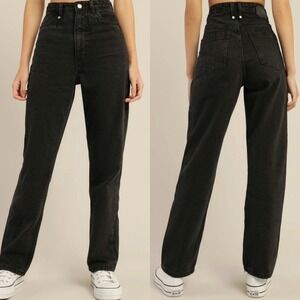 Thrills New Pulp Black High Waisted Straight Leg Black Rinse Jeans US Size 10